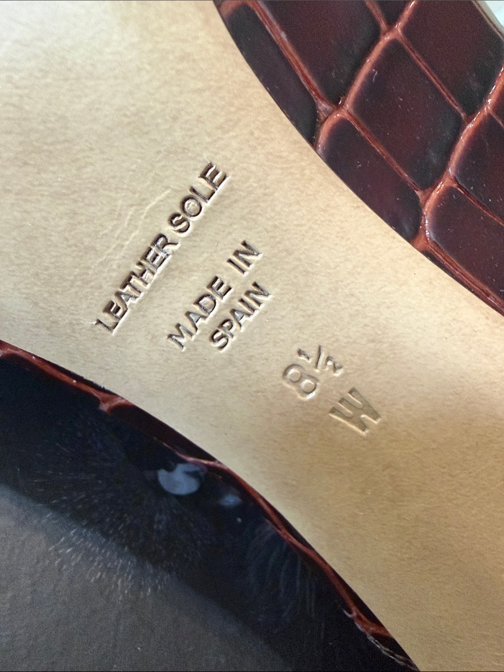Inez Marisol 90 Cocoa Croco Booties 8.5 W Croc Embossed Leather Stiletto Spain - Picture 12 of 13